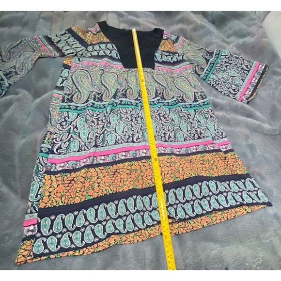 Honey Punch Boho Paisley Tunic Shirt - Multicolor Long Sleeve - Picture 4 of 7